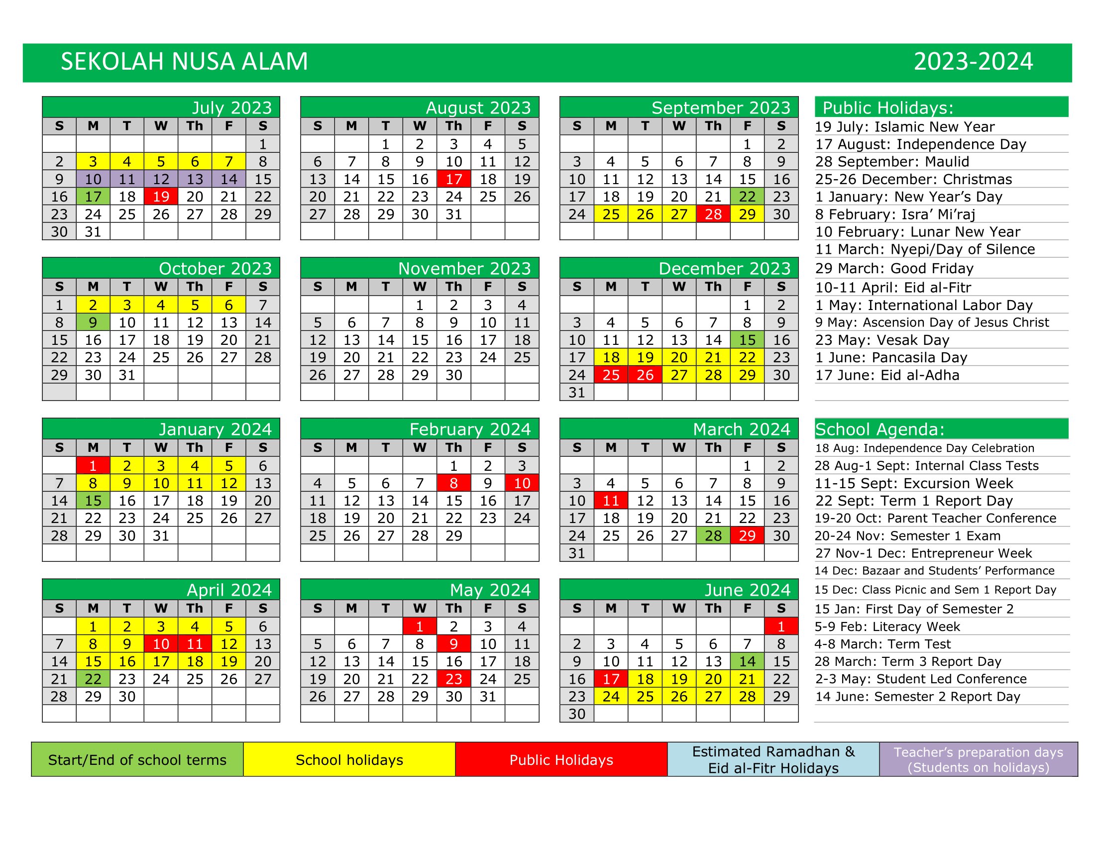 2023-2024 SNA Calendar